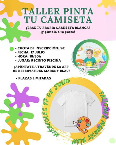 Taller Infantil Pintar Camisetas | Miércoles 17.07.2024